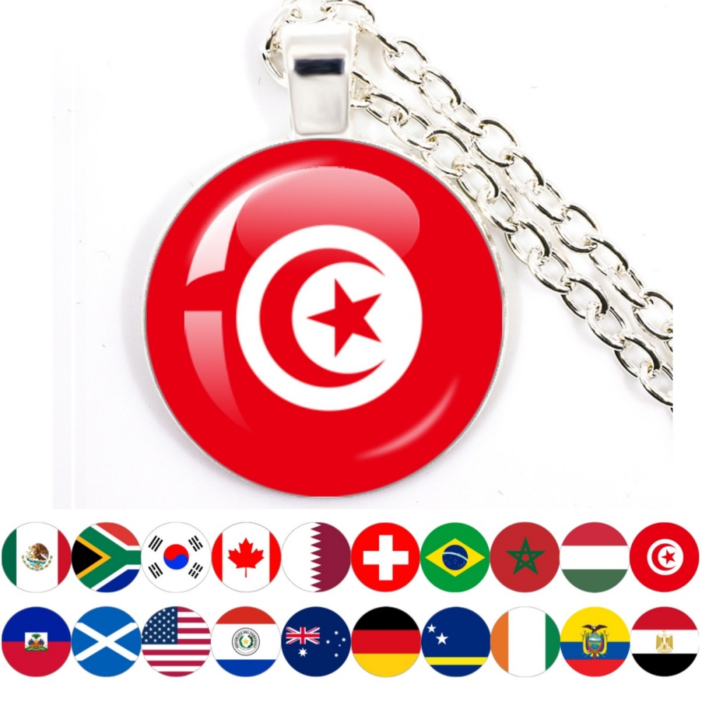 Body Jewelry Australia - National Flag Necklace Mexico Brazil Haiti