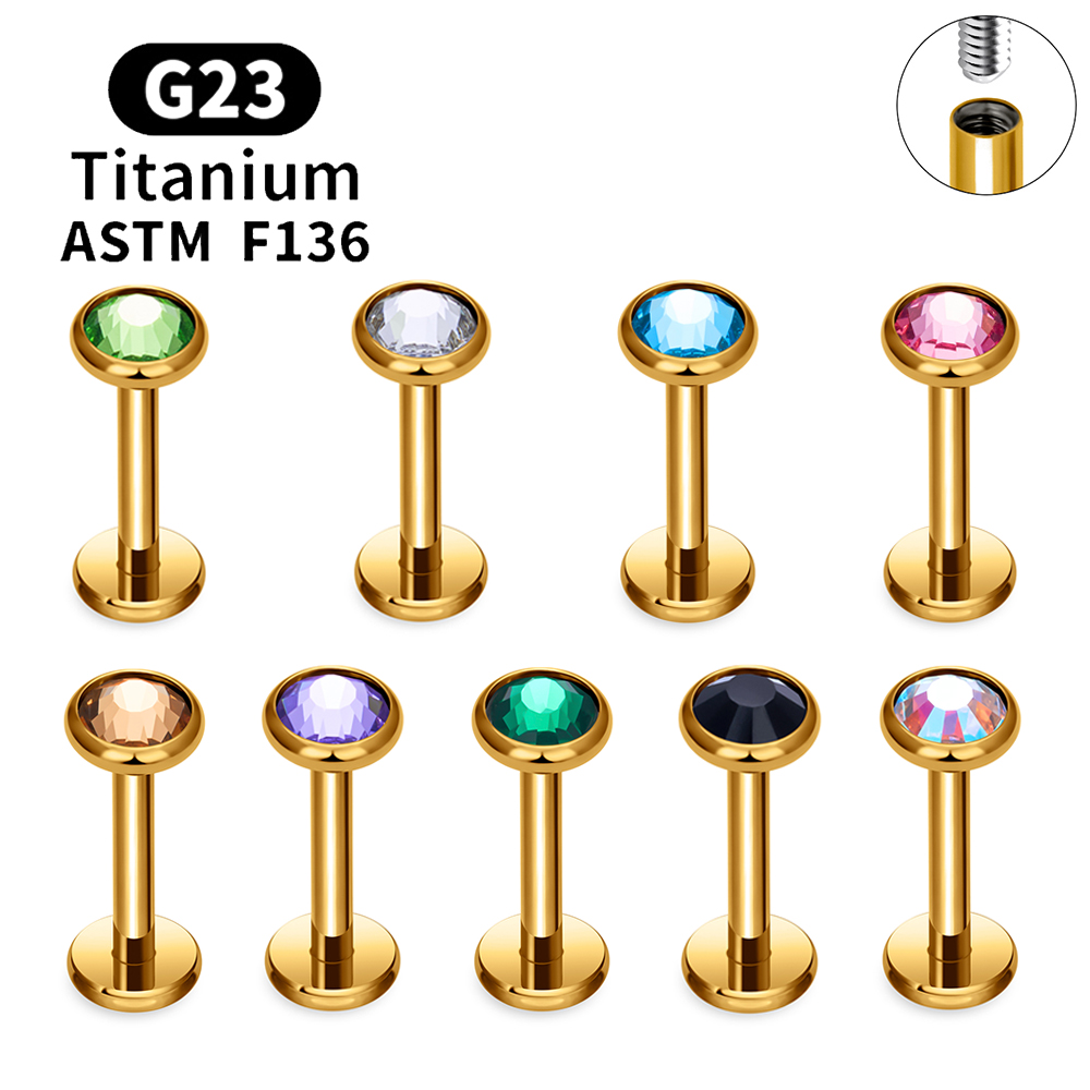 Body Jewelry Internally Threaded - ASTM F136 Titanium Labret Lip Stud