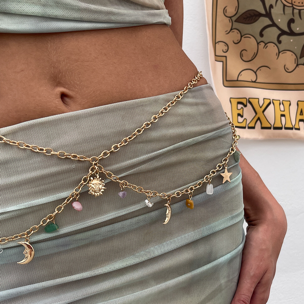 Body Jewelry Waist - Boho Star Moon Sun Pendant Waist