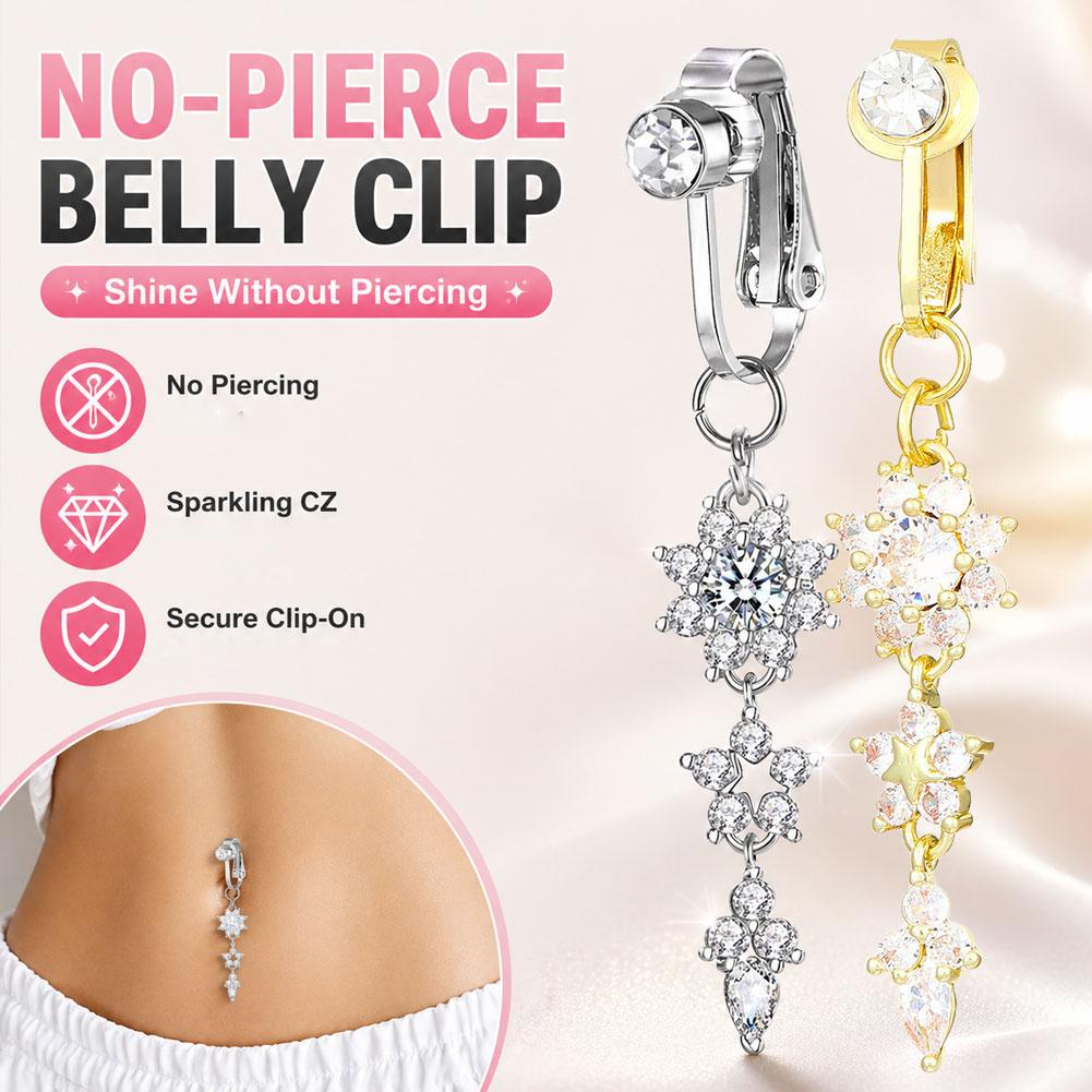 Body Jewelry Earrings - Fake Belly Butterfly Crystals Long Dangle