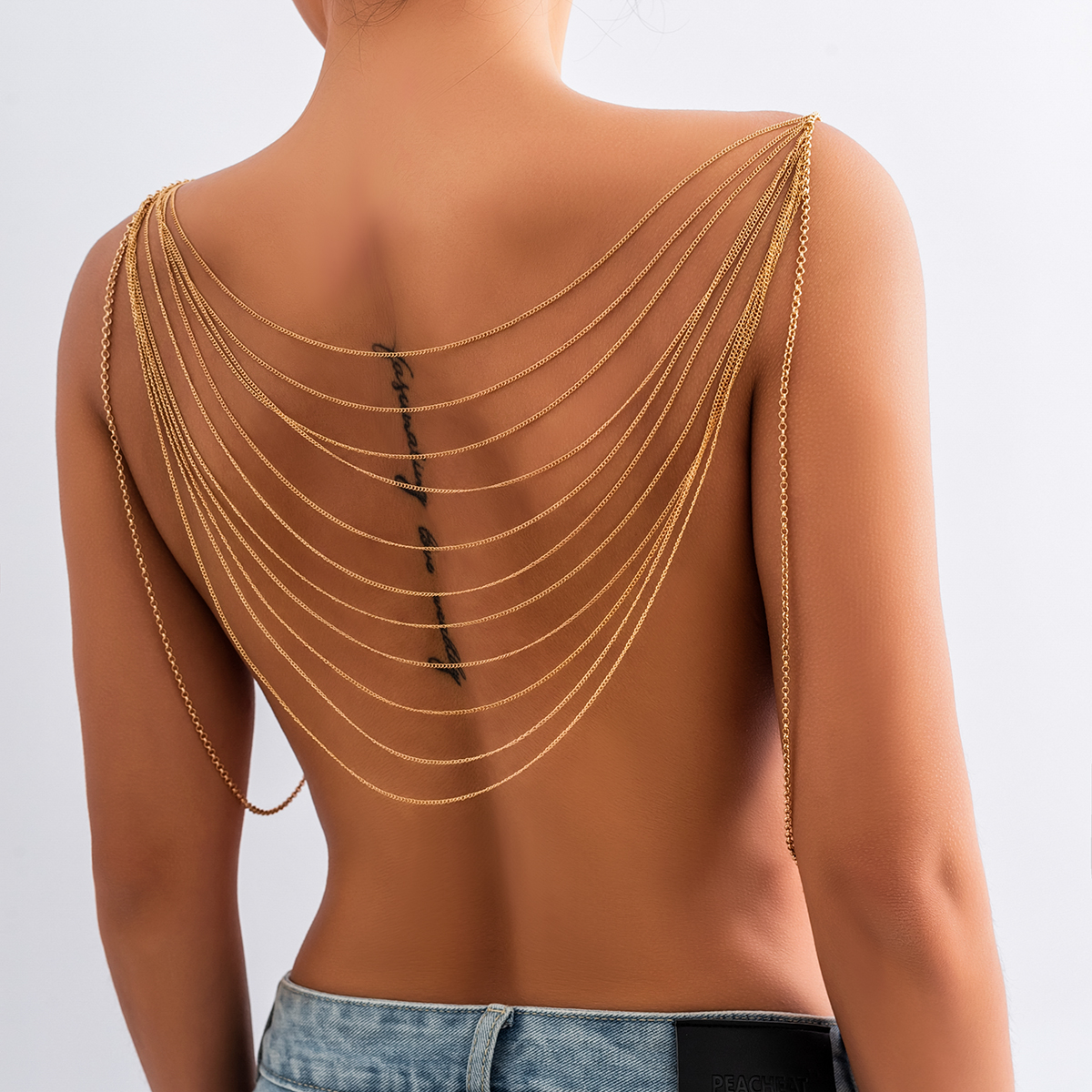 Body Jewelry Harness - IngeSight.Z Punk Multilayer Metal Chain Tassel