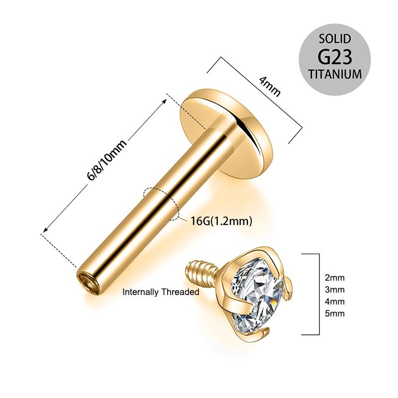 16G Titanium Internally Thread - Body Jewelry Internally Threaded recensie en prijs