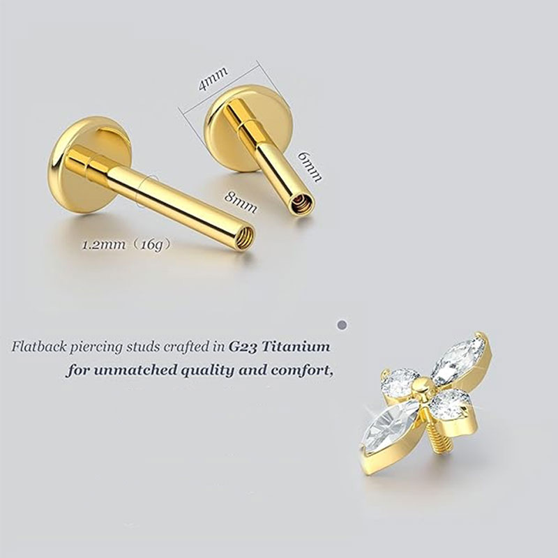 2pcs F136 G23 Titanium Cartila - Body Jewelry Threadless recensie en prijs