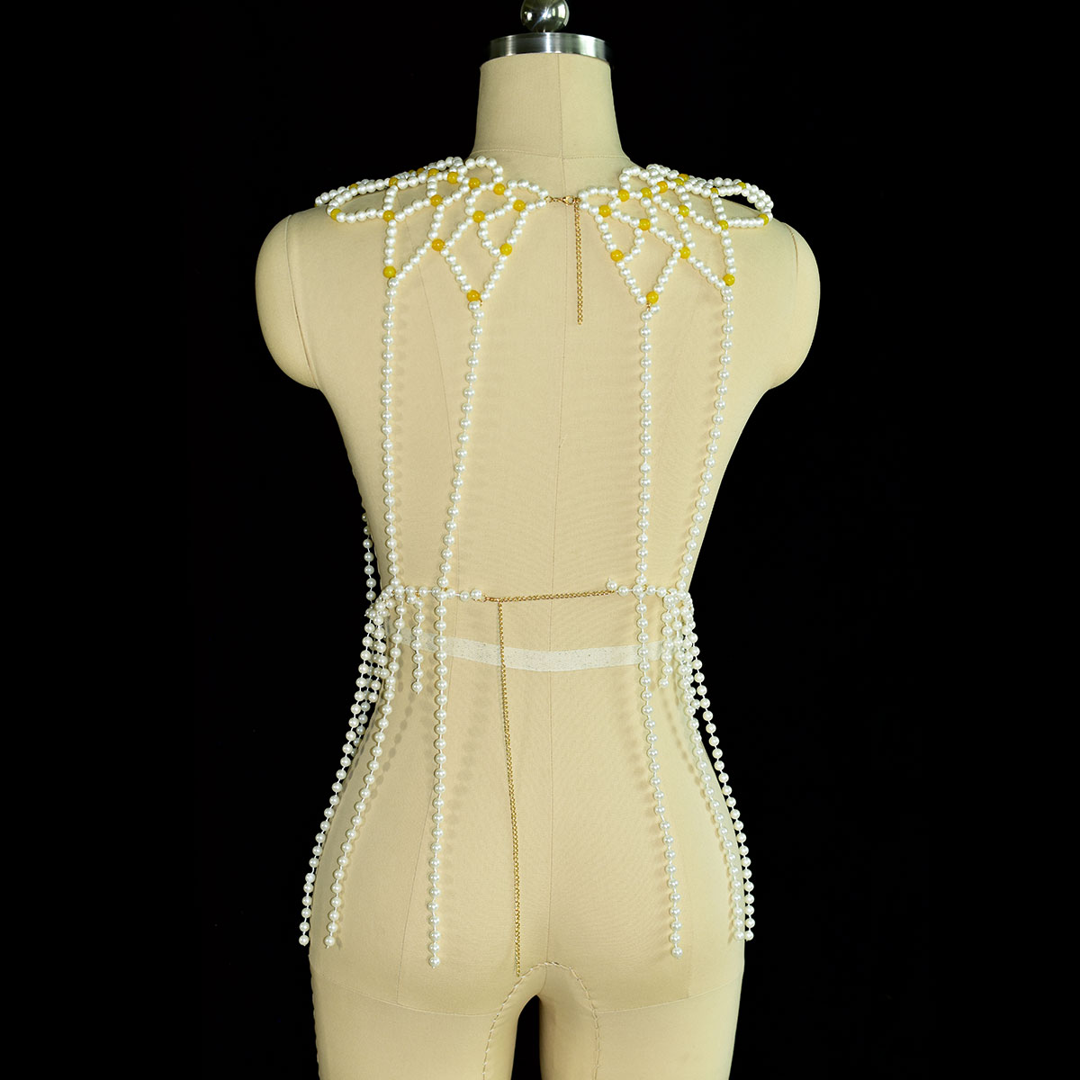 Fashion Faux Pearl Body Jewelr - Yellow Body Jewelry recensie en prijs