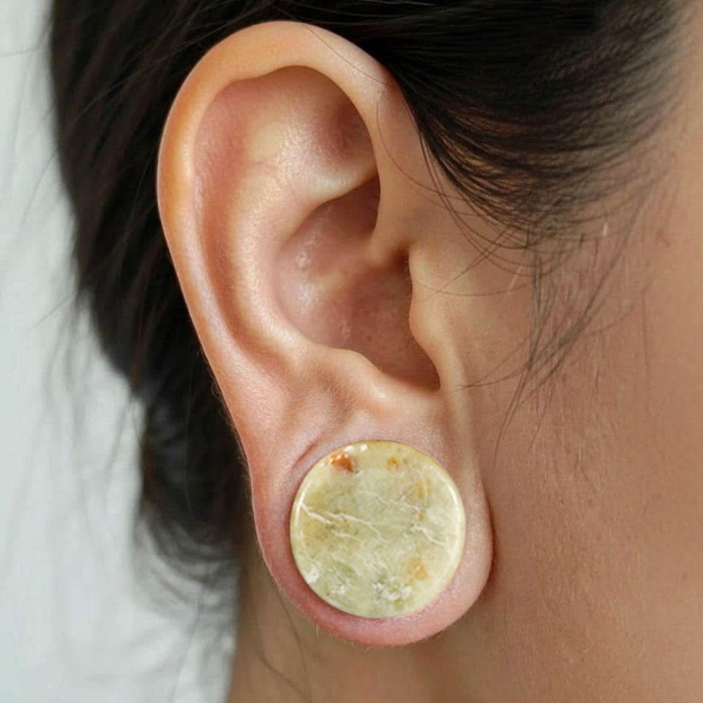 1-2PCS Nature Green-yellow Jad - Yellow Body Jewelry recensie en prijs