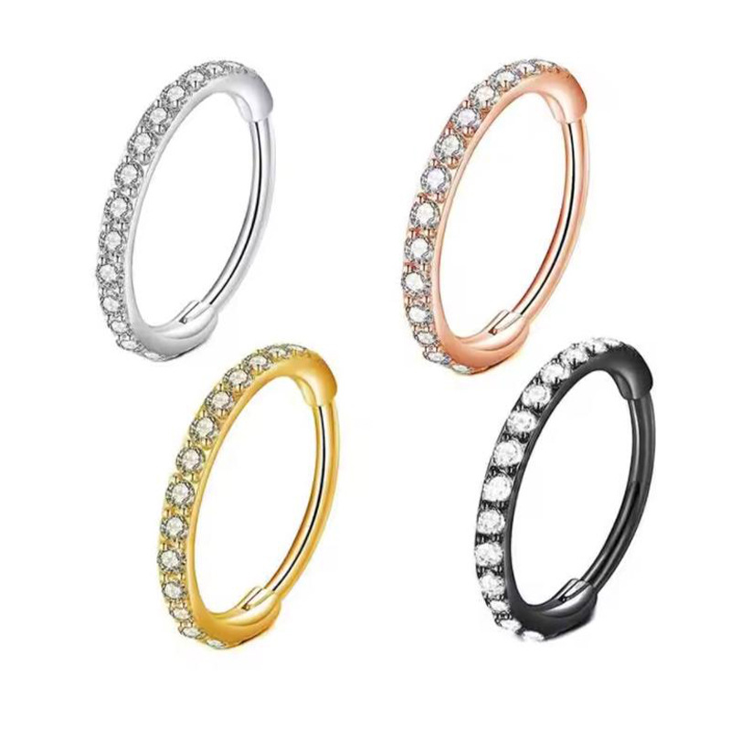16G Clear CZ Nose Ring Hoop 31 - Body Jewelry Earrings recensie en prijs