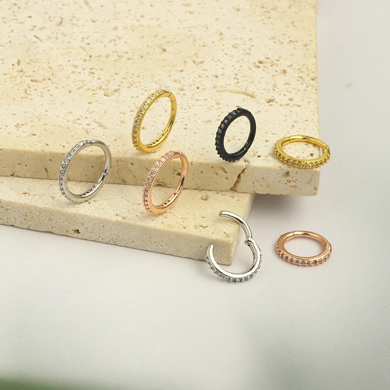 16G Clear CZ Nose Ring Hoop 31 - Body Jewelry Earrings recensie en prijs