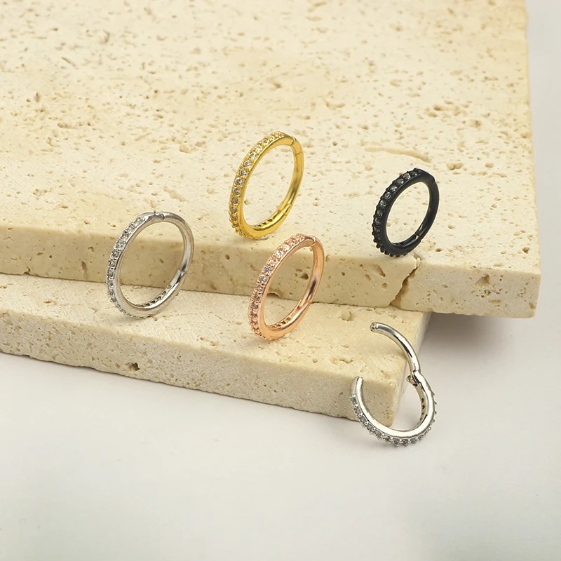 16G Clear CZ Nose Ring Hoop 31 - Body Jewelry Earrings recensie en prijs