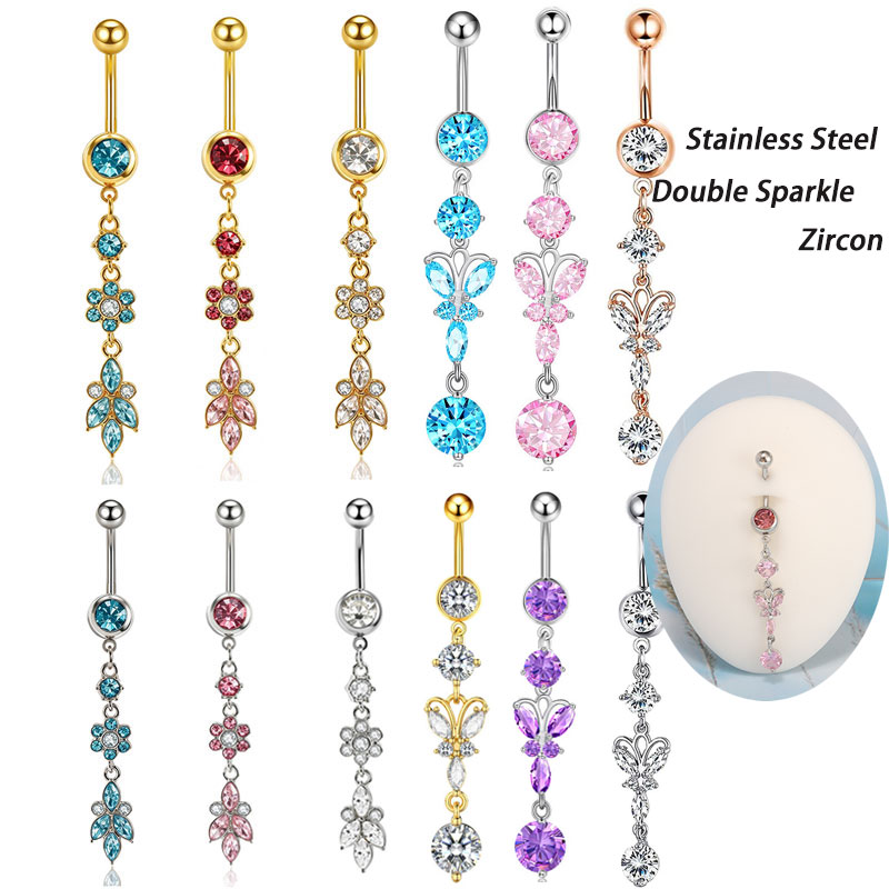 1pc Mixed Style Dangle Belly B - Body Jewelry Co recensie en prijs