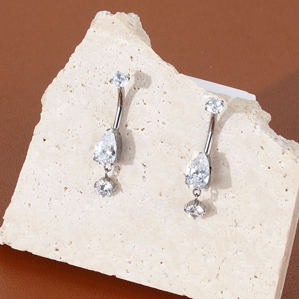  1/5pcs Waterdrop Zircon Pend - Body Jewelry Internally Threaded recensie en prijs