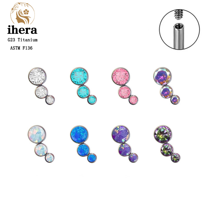 G23 Titanium Round Zircon Flat - Body Jewelry Internally Threaded recensie en prijs
