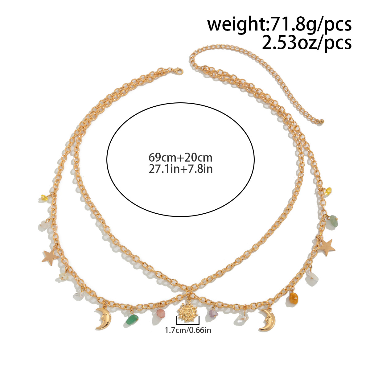 Boho Star Moon Sun Pendant Wai - Body Jewelry Waist recensie en prijs