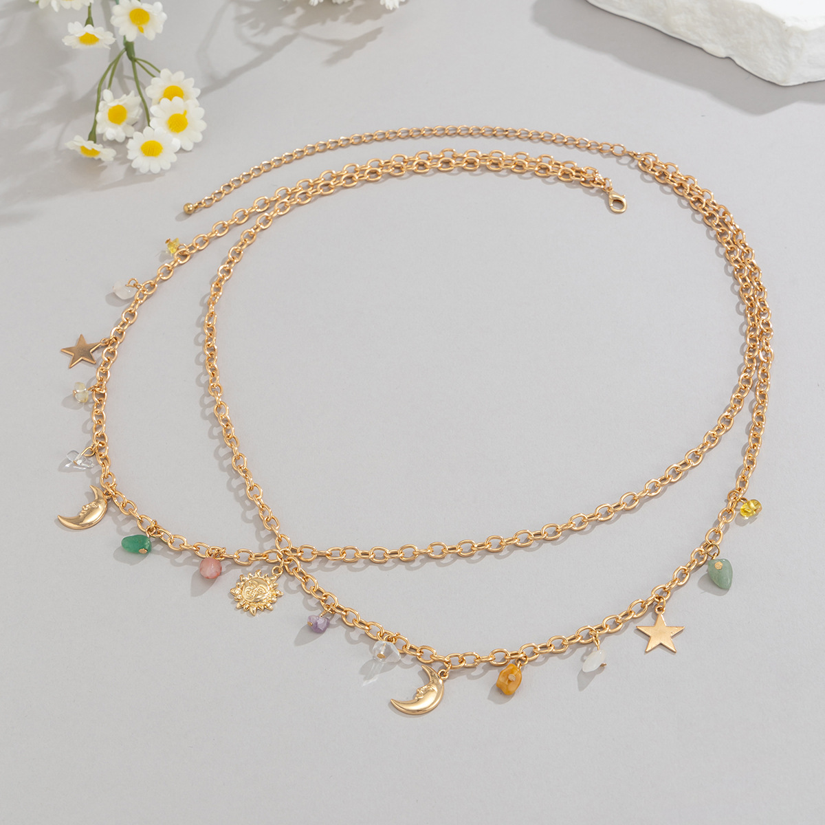 Boho Star Moon Sun Pendant Wai - Body Jewelry Waist recensie en prijs