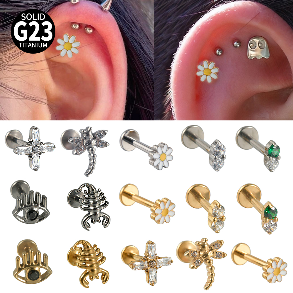 2-1PCS Titanium Daisy Sunflowe - Body Jewelry Threadless recensie en prijs