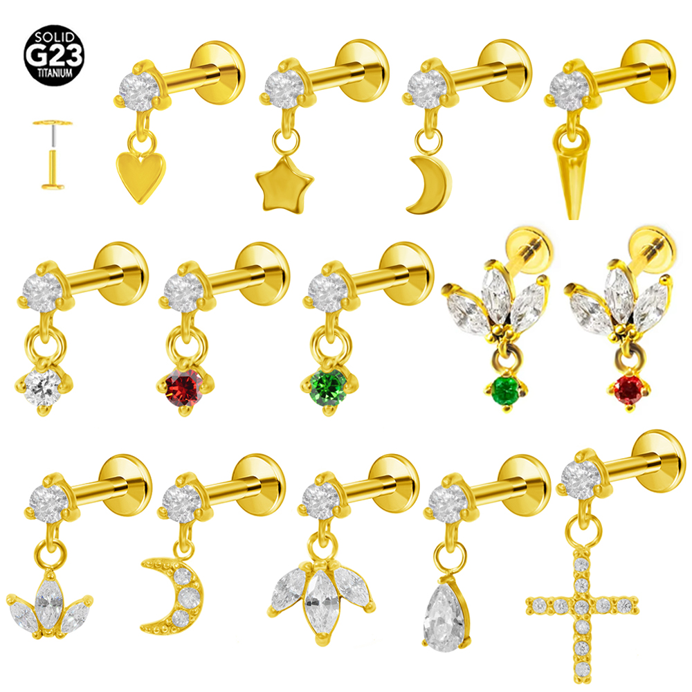 G23 Titanium Moon Star Pendant - Body Jewelry Threadless recensie en prijs