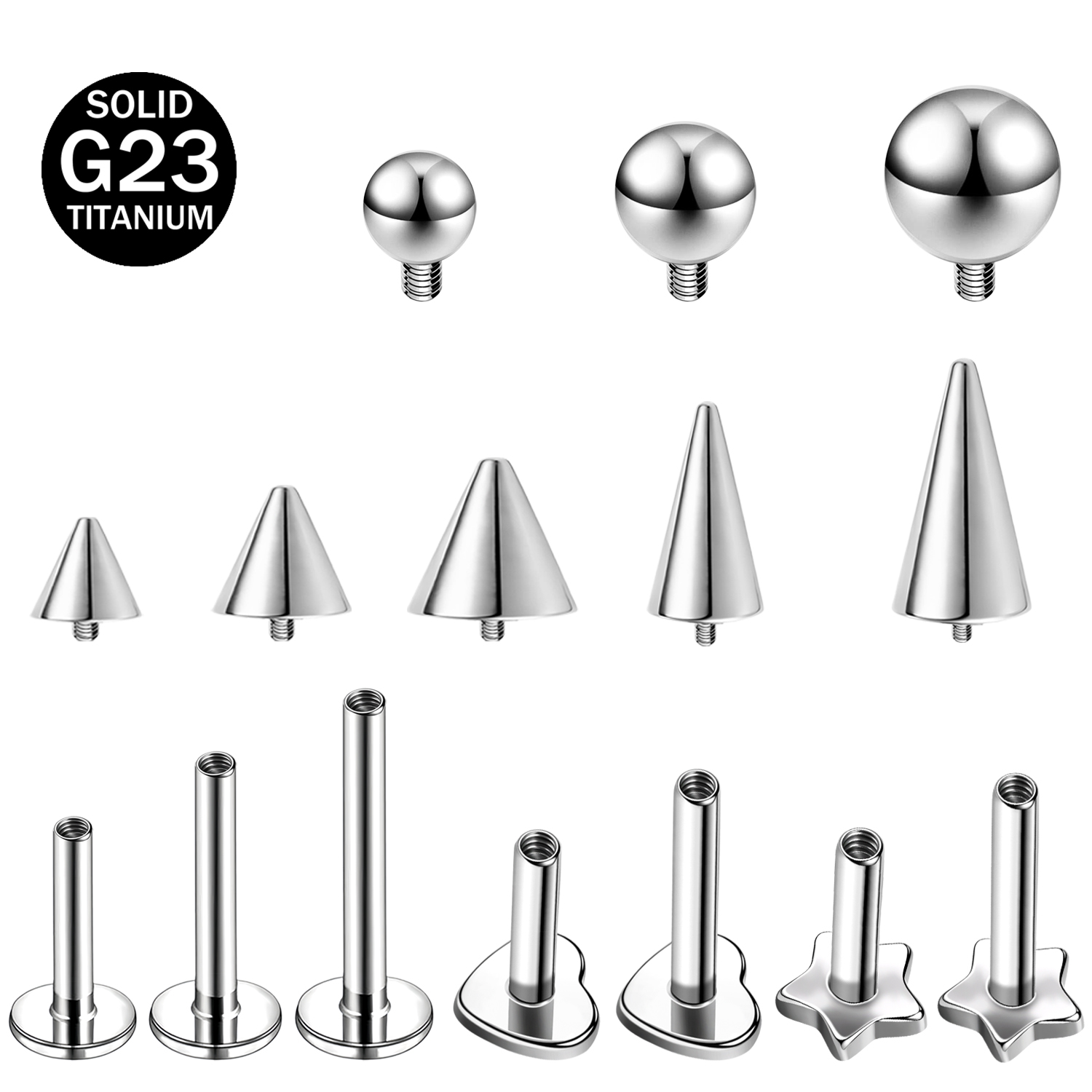 ZS 1PC Star Heart Spike Lip La - Body Jewelry Internally Threaded recensie en prijs