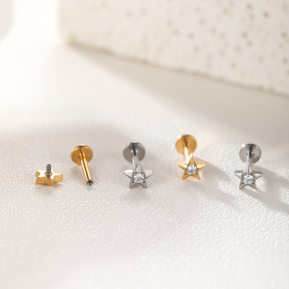 1Pc Titanium Zircon Ear Tragus - Body Jewelry Internally Threaded recensie en prijs