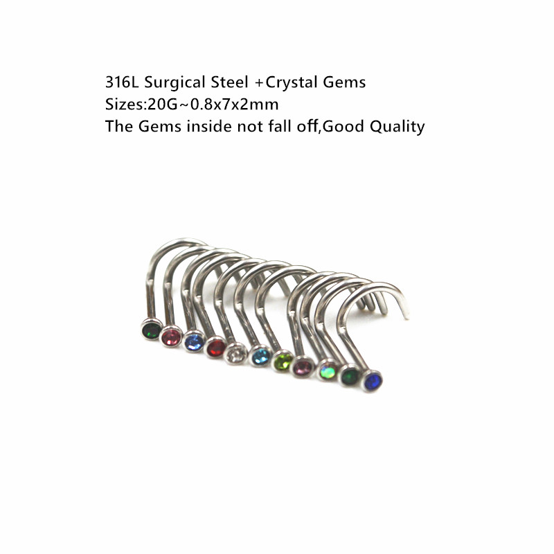 50pcs 20Gx7x2mm Gems Inside No - Body Jewelry Good Quality recensie en prijs