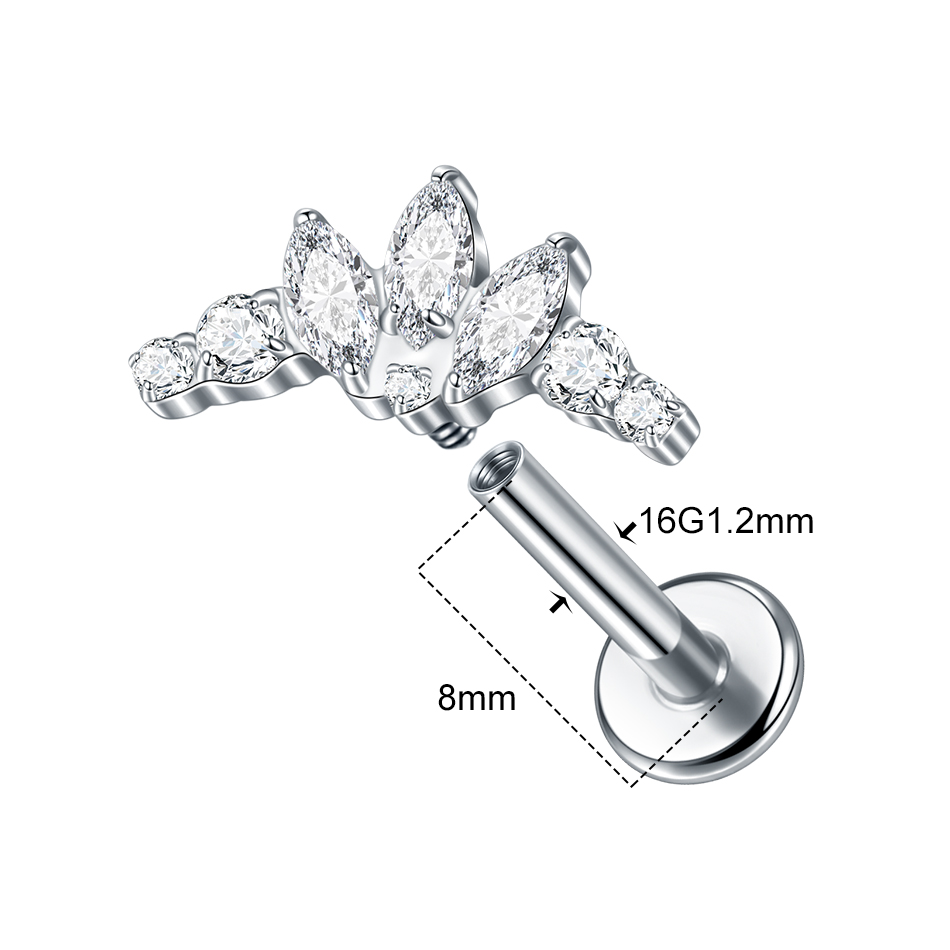 1PC Titanium Zirconia Dolphin  - Body Jewelry Internally Threaded recensie en prijs