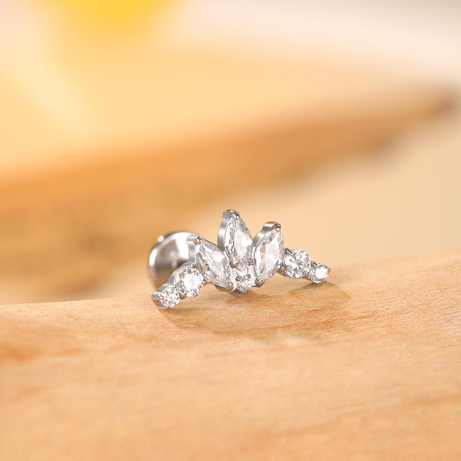 1PC Titanium Zirconia Dolphin  - Body Jewelry Internally Threaded recensie en prijs