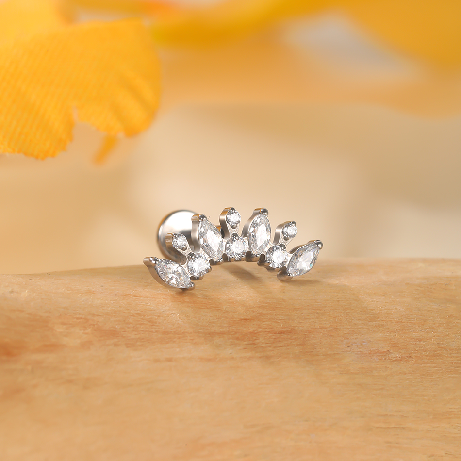 1PC Titanium Zirconia Dolphin  - Body Jewelry Internally Threaded recensie en prijs