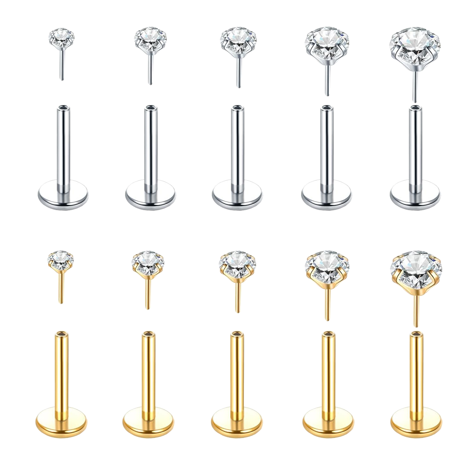 5Pcs Threadless Push In Ear No - Body Jewelry Threadless recensie en prijs