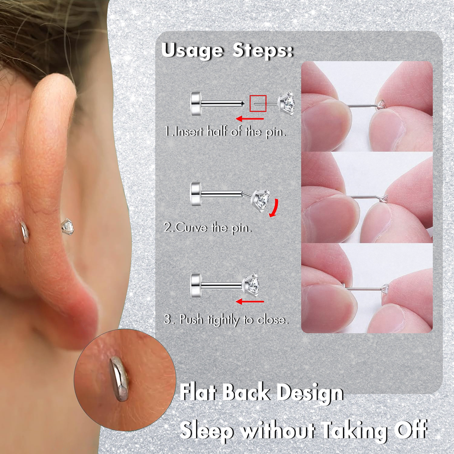 5Pcs Threadless Push In Ear No - Body Jewelry Threadless recensie en prijs