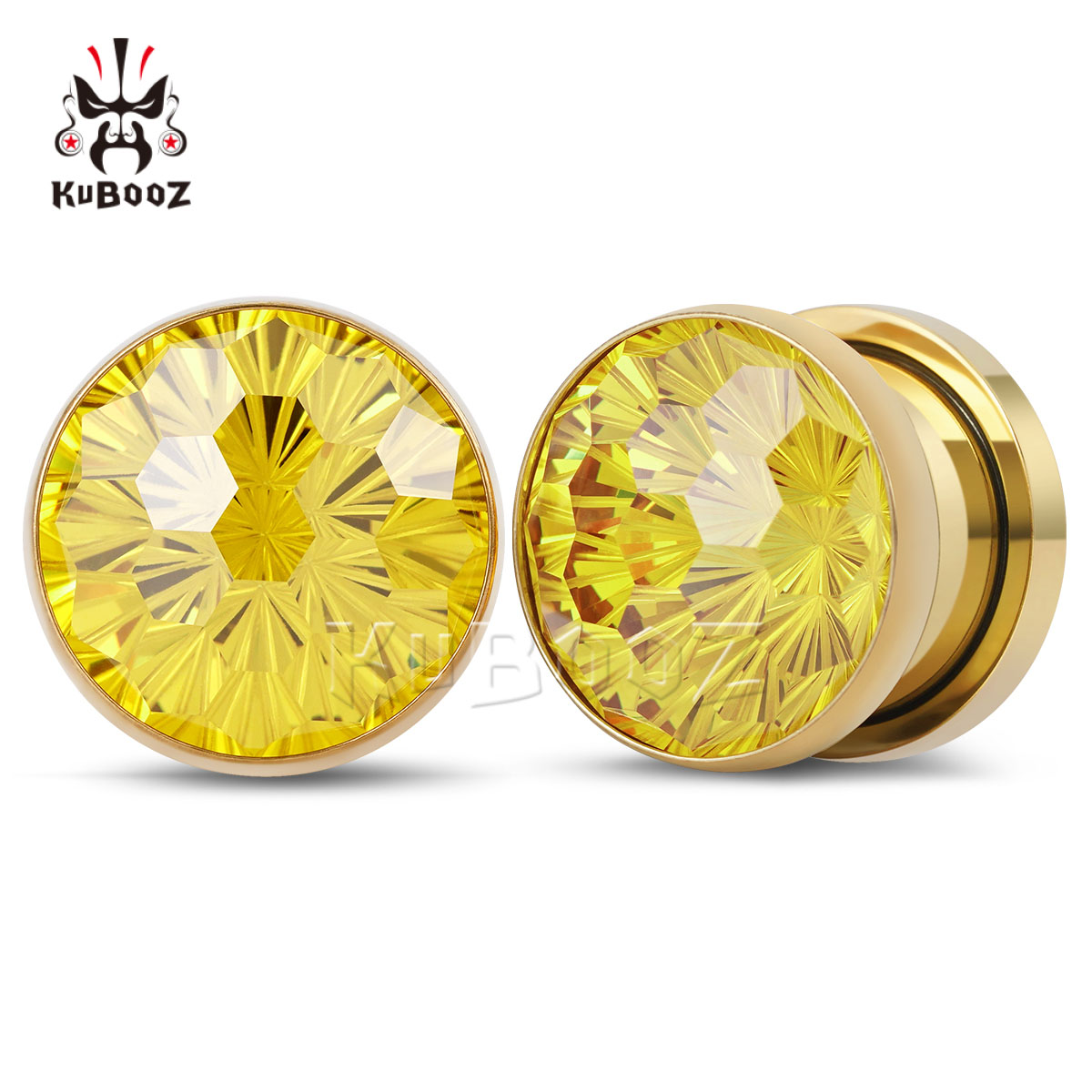 2PCS Shiny Yellow Crystal Diam - Yellow Body Jewelry recensie en prijs