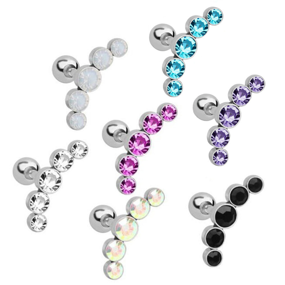 1Pcs Fashion 16G Crystal Gem O - Body Jewelry Earrings recensie en prijs