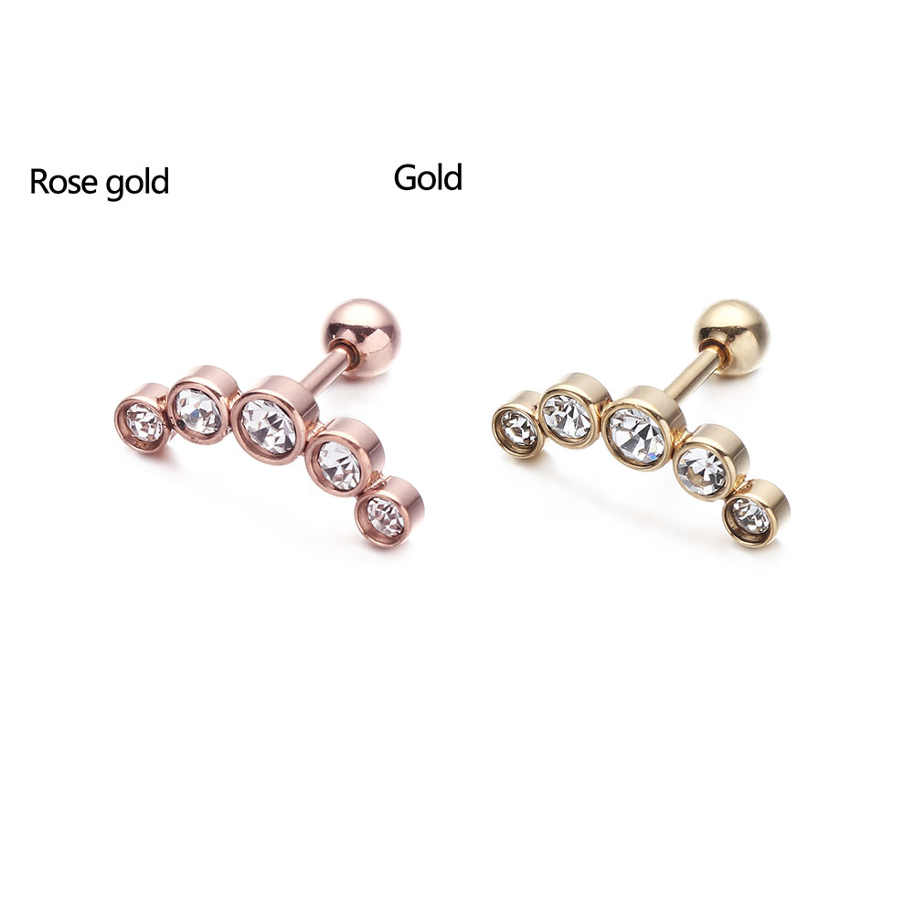 1Pcs Fashion 16G Crystal Gem O - Body Jewelry Earrings recensie en prijs