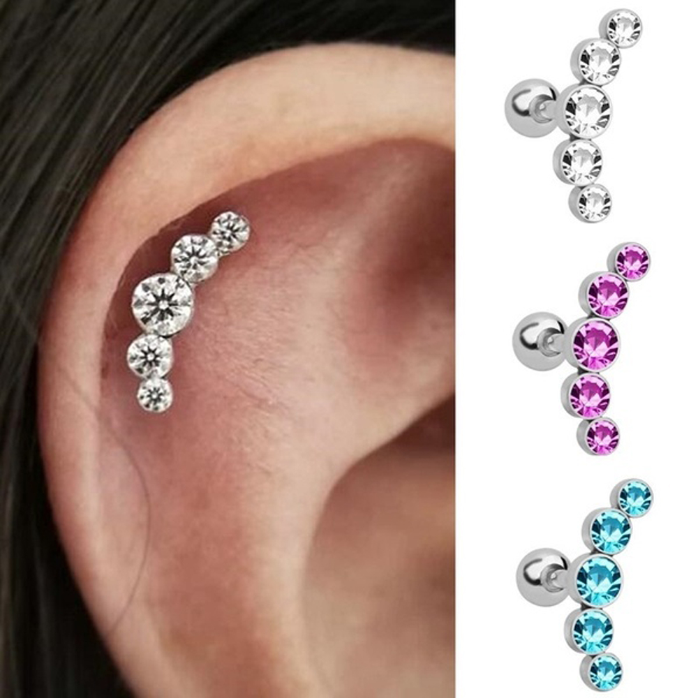 1Pcs Fashion 16G Crystal Gem O - Body Jewelry Earrings recensie en prijs