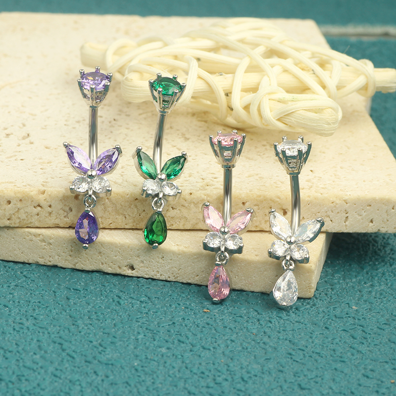 14G Dangle Butterfly Belly Rin - Body Jewelry Co recensie en prijs