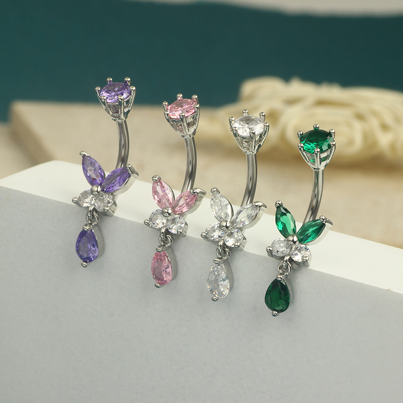 14G Dangle Butterfly Belly Rin - Body Jewelry Co recensie en prijs
