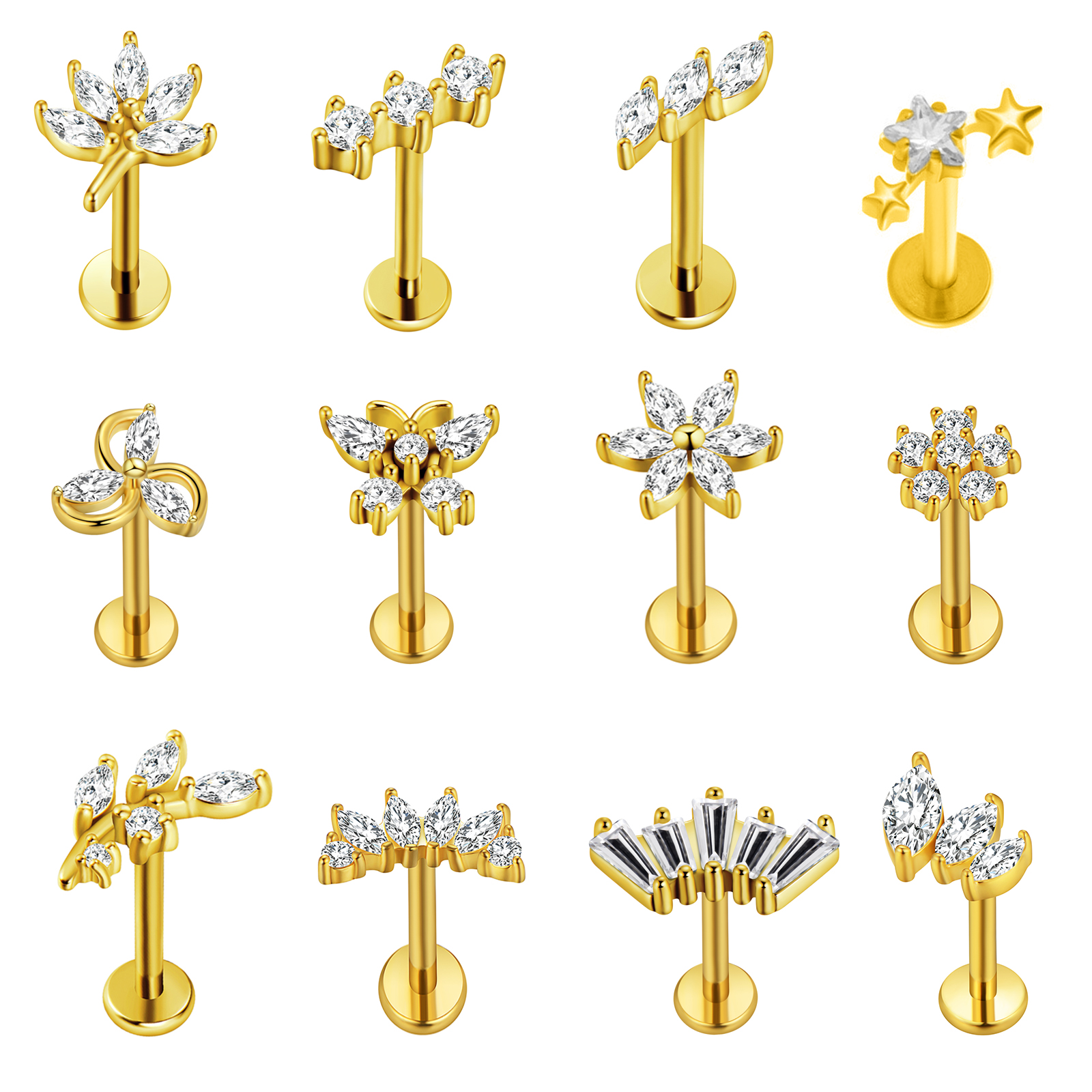 Maple Leaf Labret Piercing Sta - Body Jewelry Internally Threaded recensie en prijs