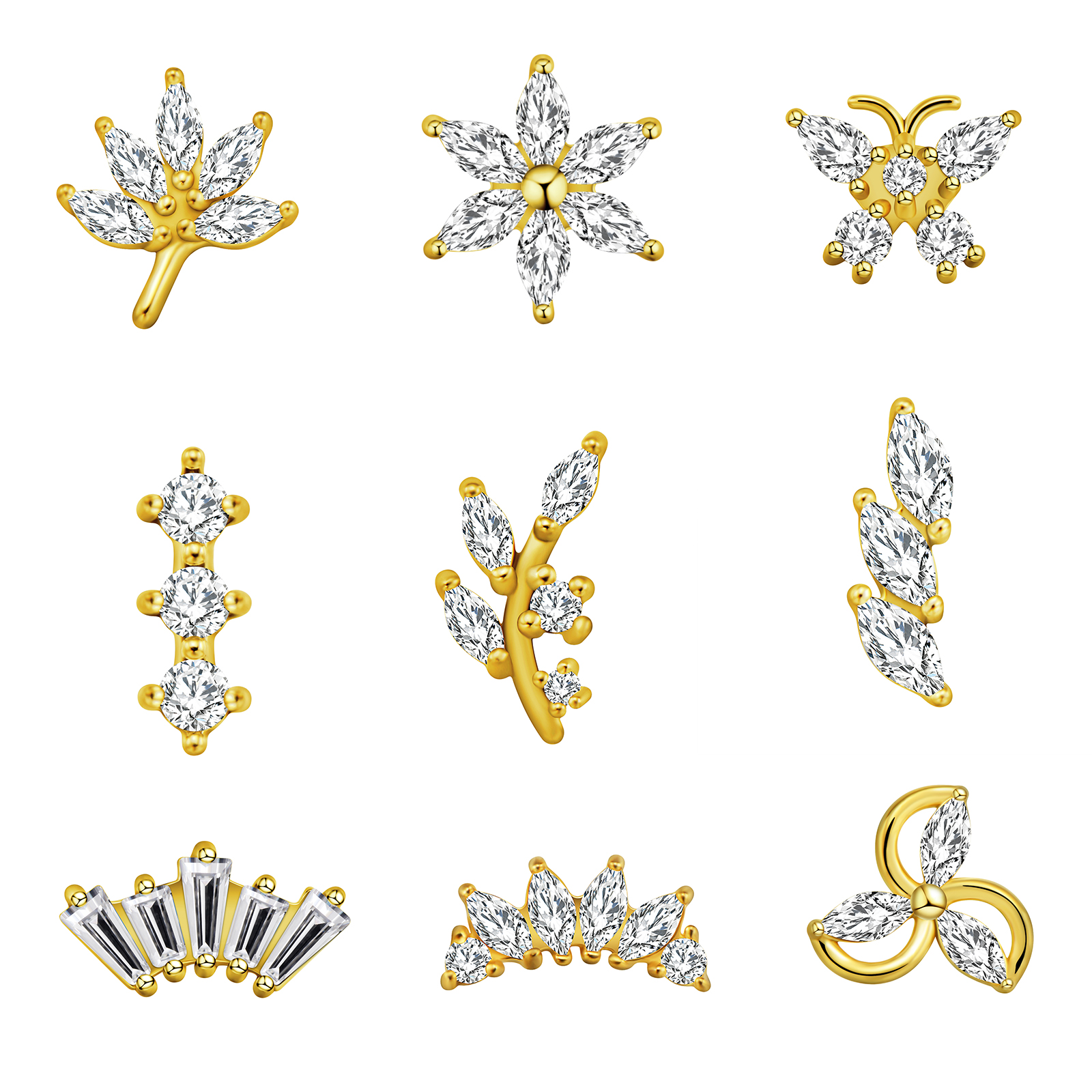 Maple Leaf Labret Piercing Sta - Body Jewelry Internally Threaded recensie en prijs