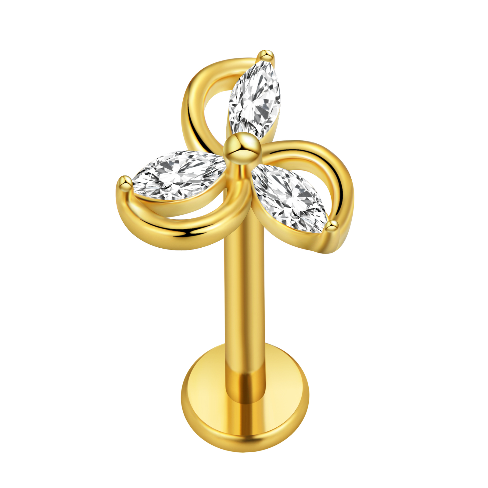 Maple Leaf Labret Piercing Sta - Body Jewelry Internally Threaded recensie en prijs