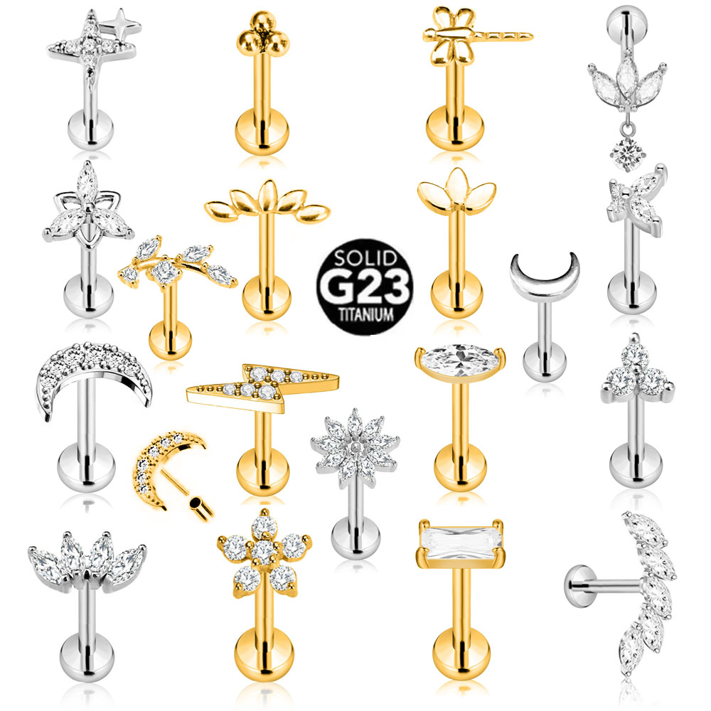 ASTM F136 G23 Titanium Flower  - Body Jewelry Threadless recensie en prijs