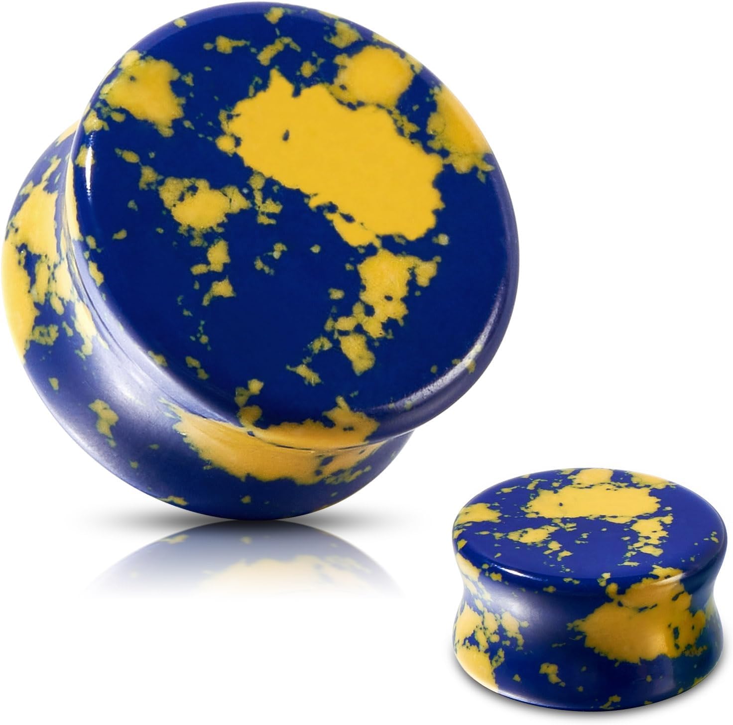 Stone Ear Gauges Plugs Saddle  - Yellow Body Jewelry recensie en prijs
