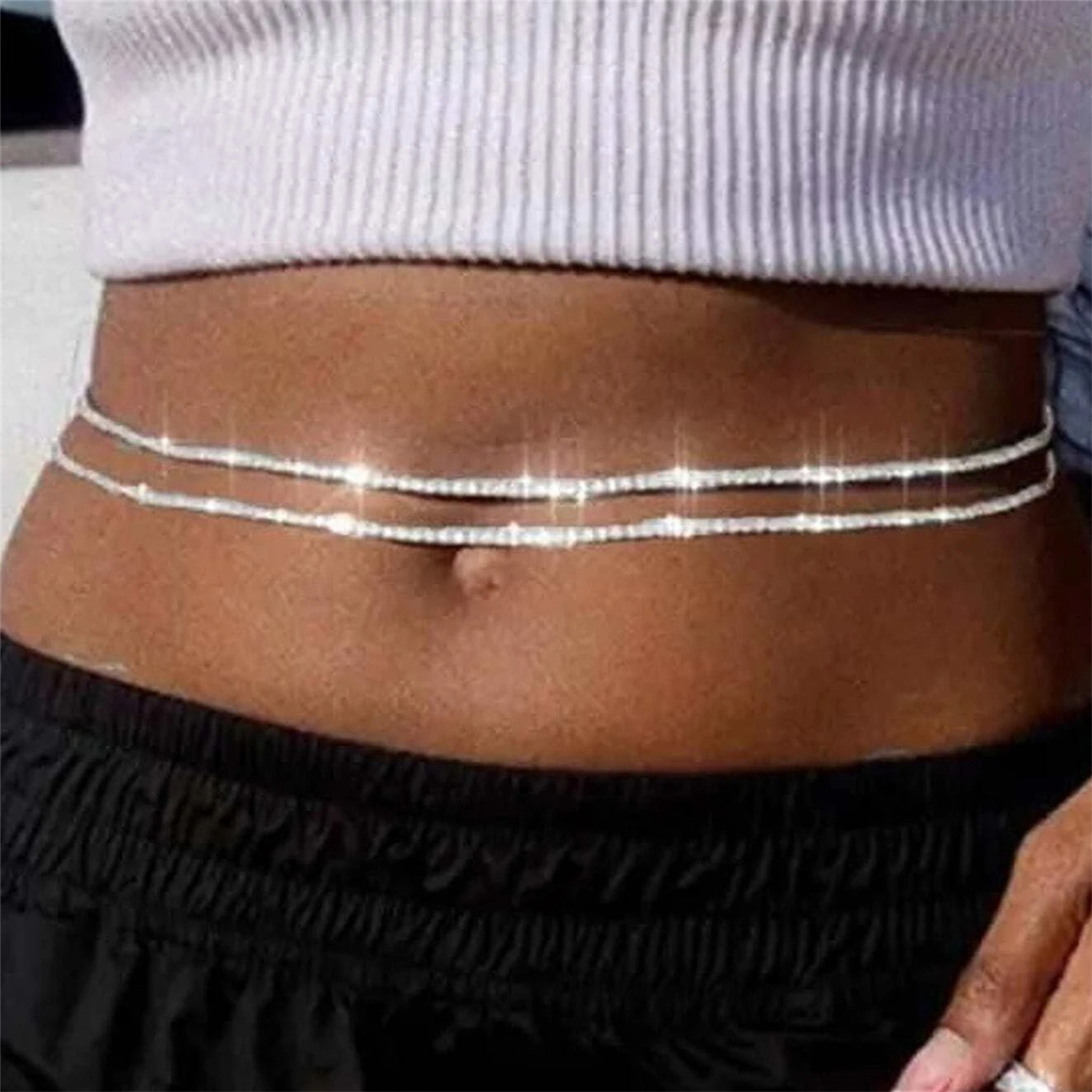 1ps Simple Shiny Body Chain Wa - Body Jewelry Rhinestone recensie en prijs