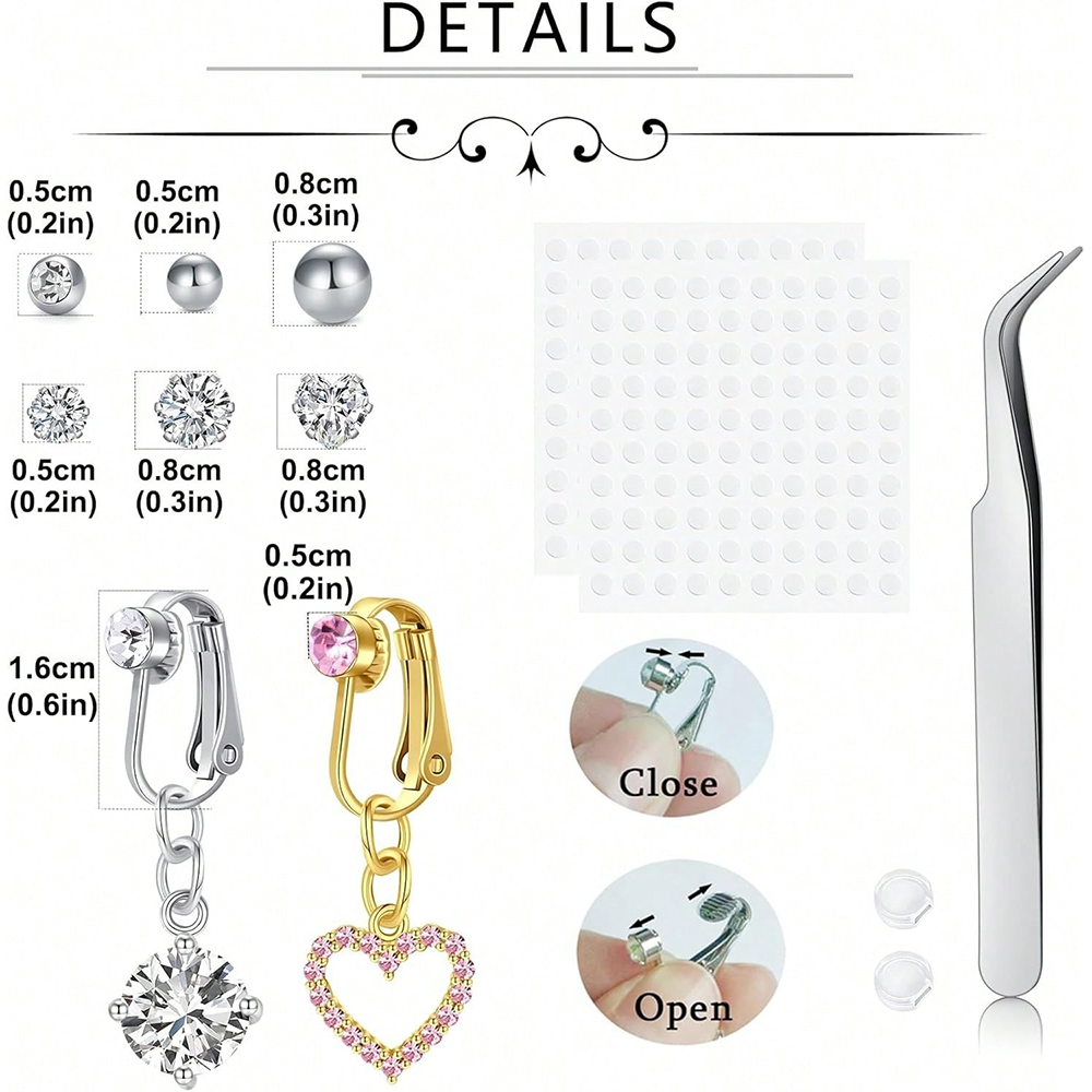 Gold Fake Belly Piercing Cubic - Body Jewelry Belly Button Rings recensie en prijs