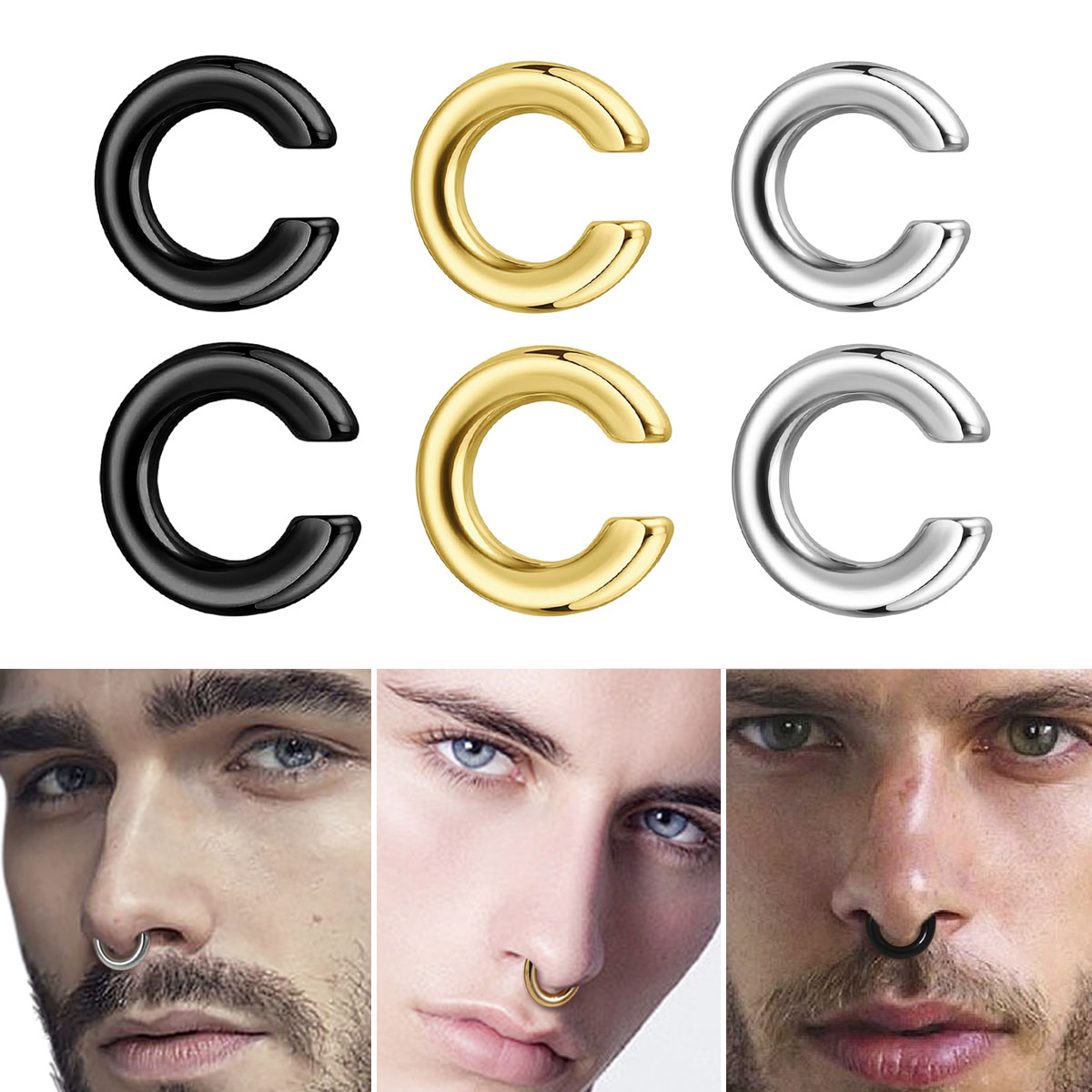 1pc Exaggerated c-Shaped Non-P - Body Jewelry Earrings recensie en prijs