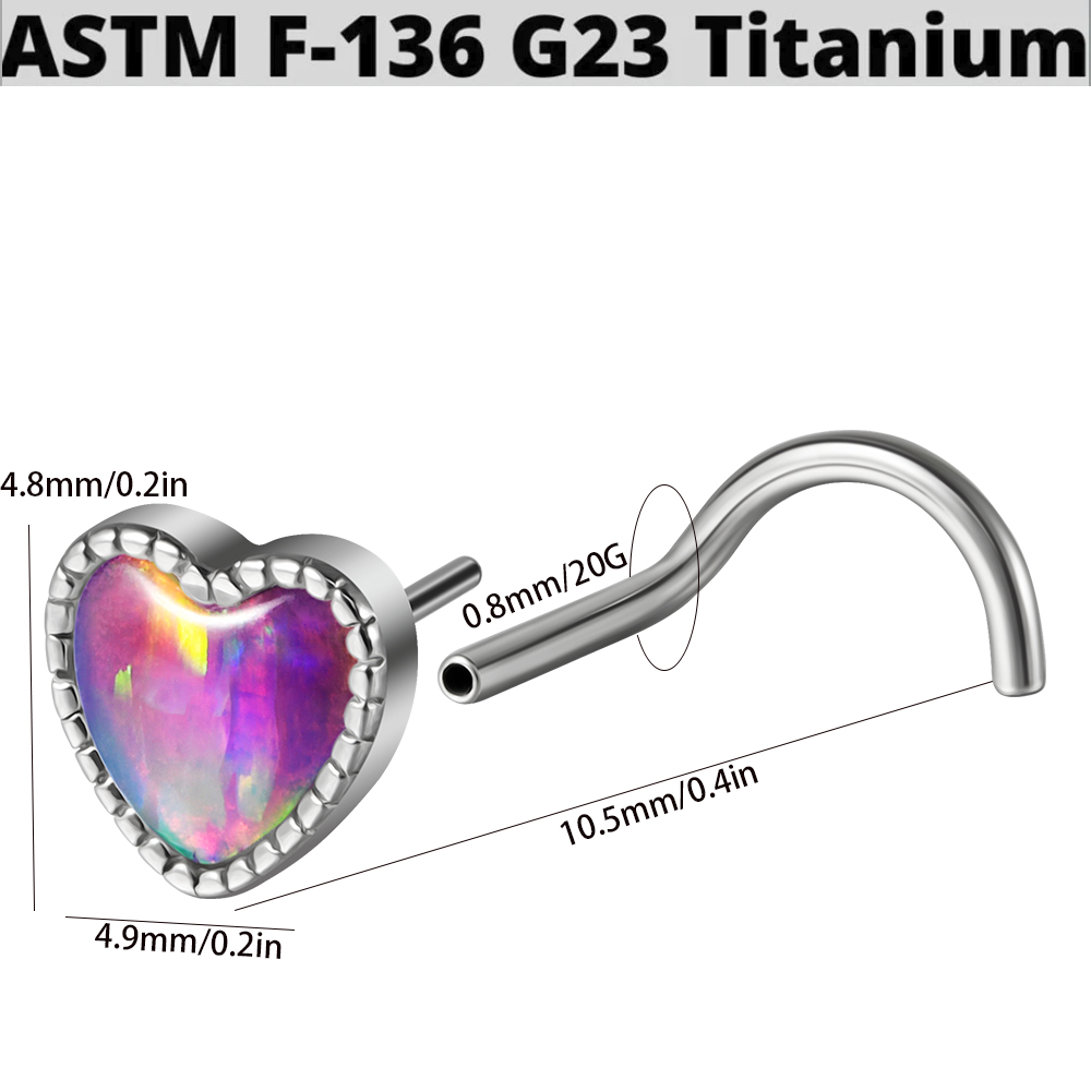 1PC Titanium Opal L Shape Nose - Body Jewelry Threadless recensie en prijs