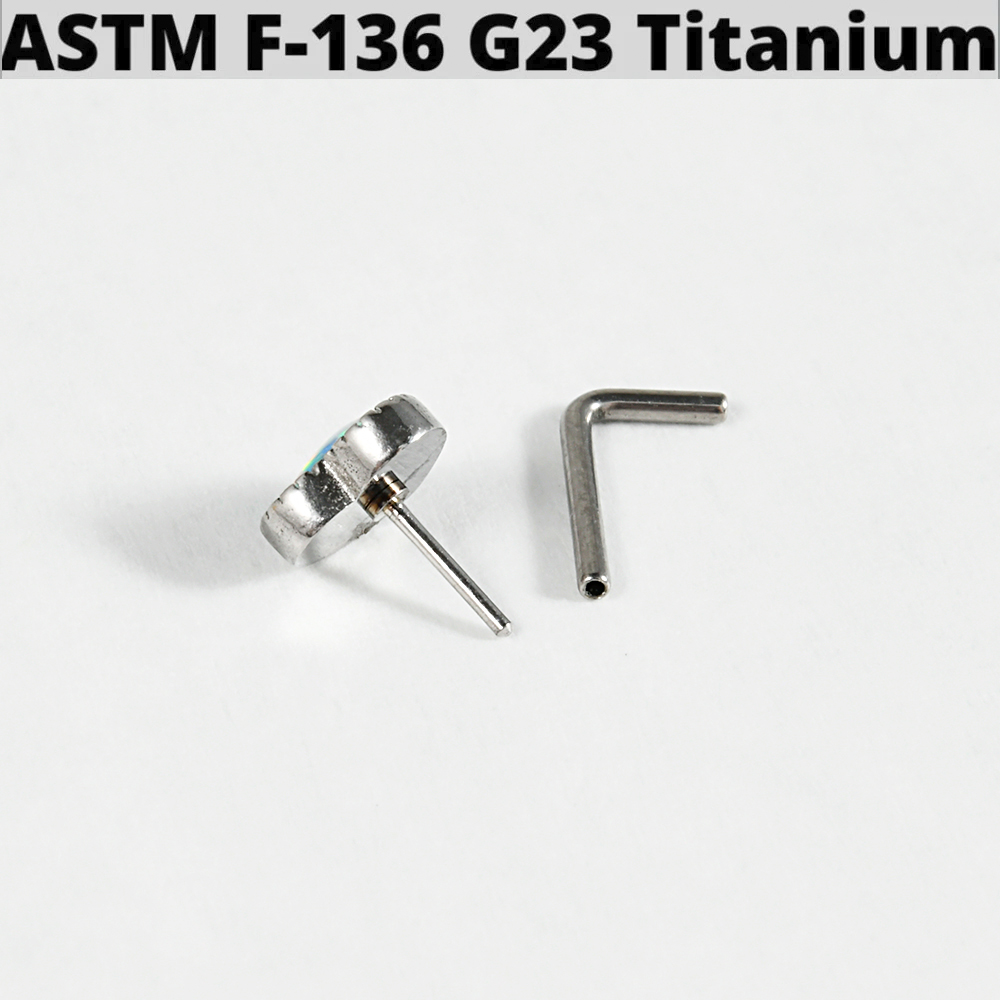 1PC Titanium Opal L Shape Nose - Body Jewelry Threadless recensie en prijs