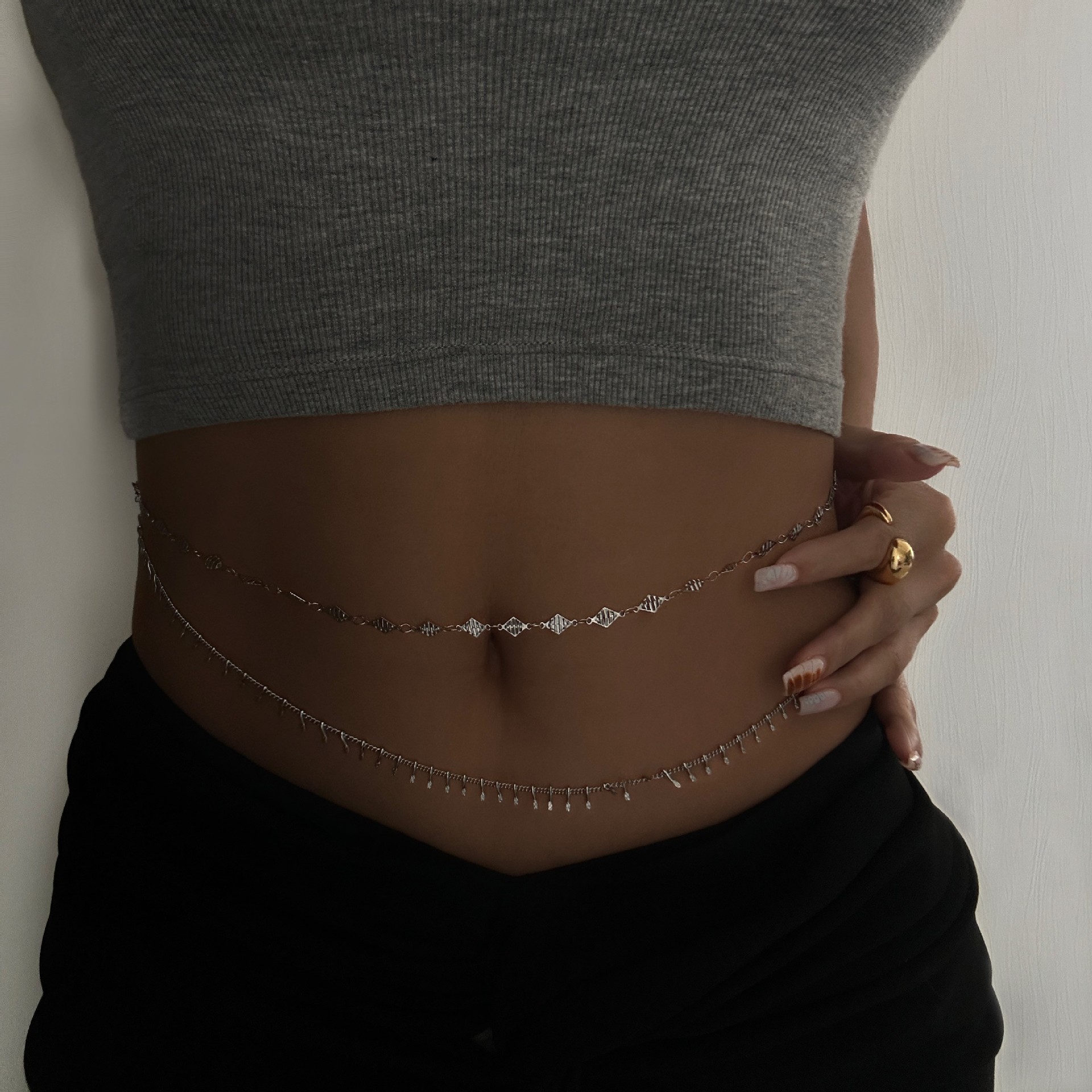 Punk Round Stainless Steel Wai - Body Jewelry Rhinestone recensie en prijs