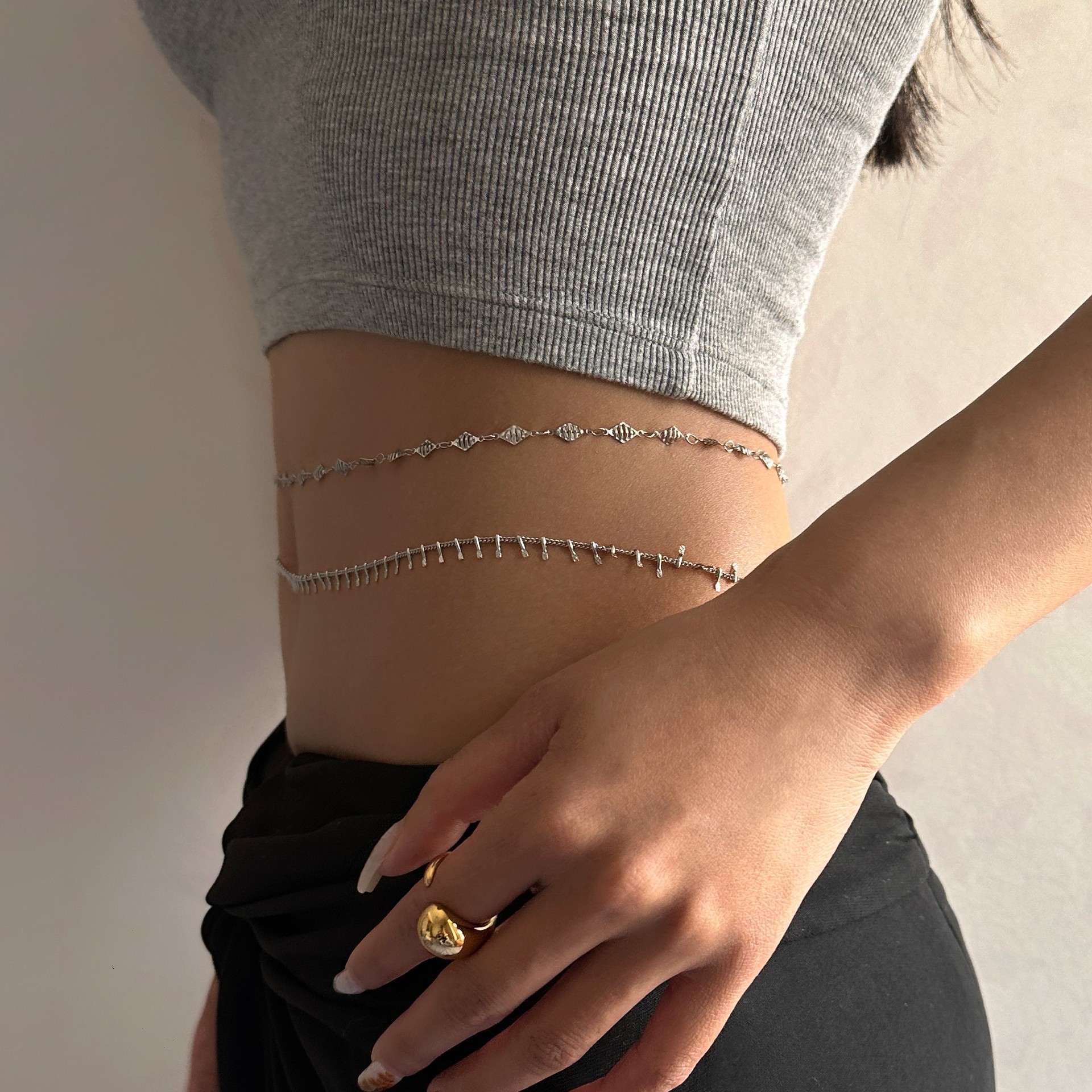 Punk Round Stainless Steel Wai - Body Jewelry Rhinestone recensie en prijs