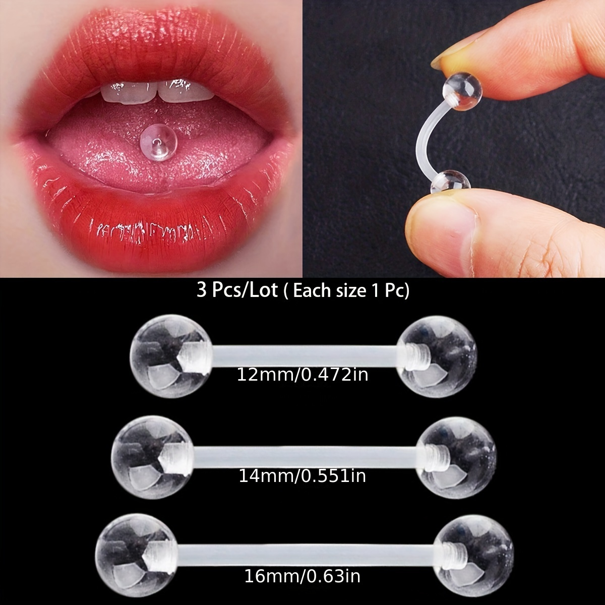 3pcs/Set (Each Size 1pc) Soft  - Body Jewelry Store recensie en prijs