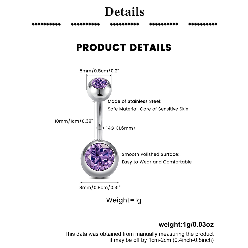 1pcs Titanium Belly Ring Belly - Body Jewelry Internally Threaded recensie en prijs