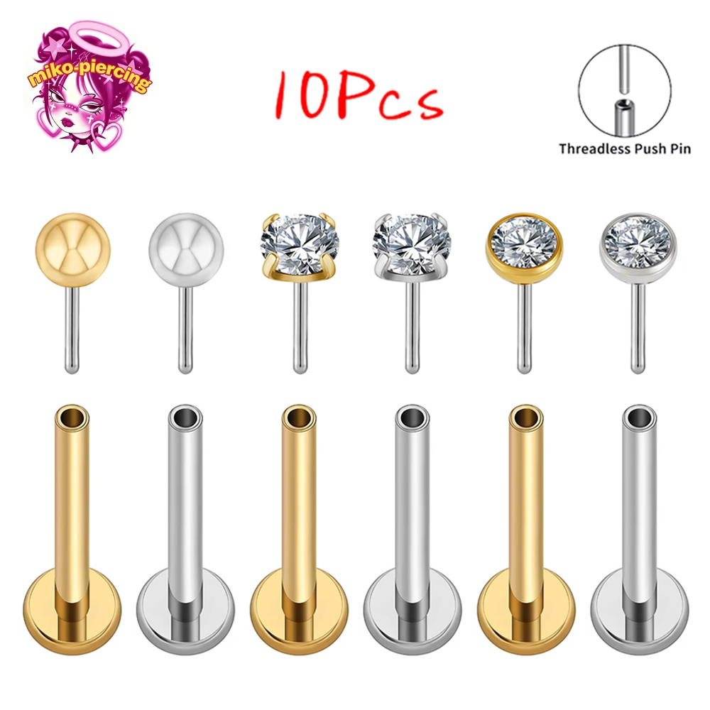 10Pcs ASTM F136 Titanium 20G/1 - Body Jewelry Threadless recensie en prijs