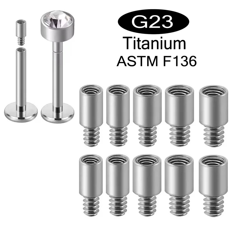 10 Pcs ASTM F136 Titanium Inte - Body Jewelry Internally Threaded recensie en prijs