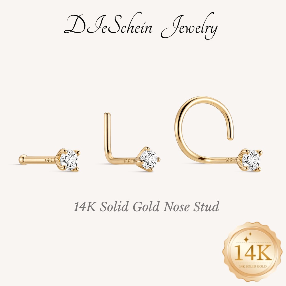 DIeSchein 14K Solid Gold Nose  - Yellow Body Jewelry recensie en prijs